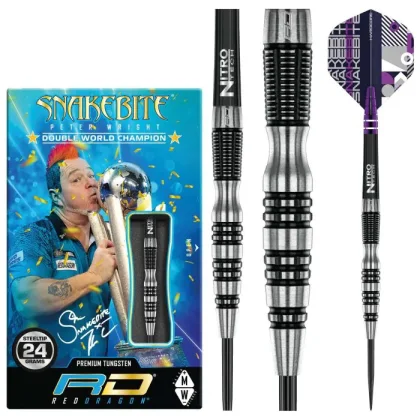 Dart szett Red Dragon steel Peter Wright Snakebite Black Racer, 24g, 90%
