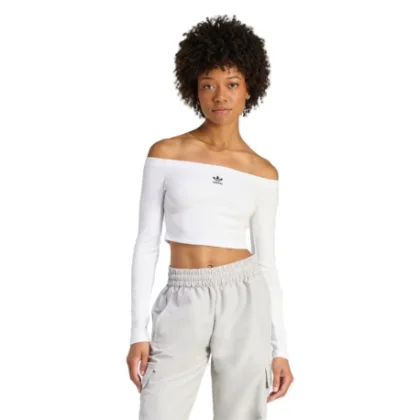 Női hosszú ujjú póló ADIDAS ORIGINALS ESS RIB LS WHITE