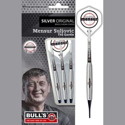 dart szett BULL'S "Mensur Suljovic" Team Player silver Soft Dart 18gr