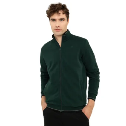 Férfi bélelt zipzáras pulóver VOLCANO B-WIND-300-GREEN