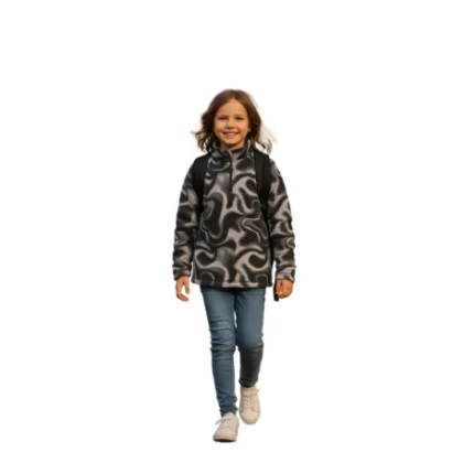 Lány síelés Polár pulóver 4F JUNIOR FLEECE UNDERWEAR F061-4FJWAW25UFLEF061-93A-MULTICOLOUR 3 ALLOVER