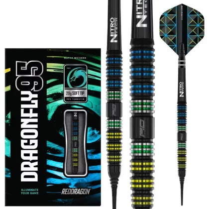 Dart szett soft Red Dragon Dragonfly 95 Black - Tapered 18g, 95%