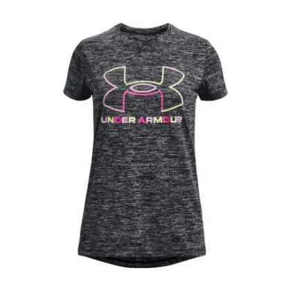 Lány edzőpóló rövid ujjú UNDER ARMOUR Tech BL Twist SS-BLK