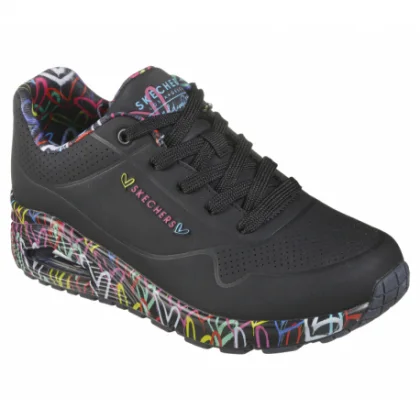 Női szabadidőcipők SKECHERS Uno Loving Love W black
