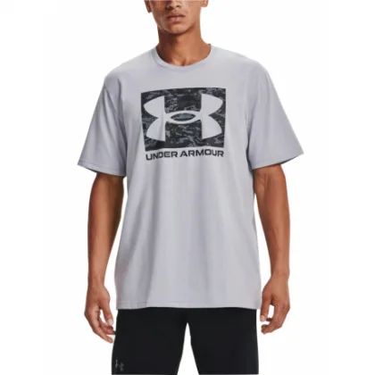 Férfi rövid ujjú póló UNDER ARMOUR UA ABC CAMO BOXED LOGO SS-GRY
