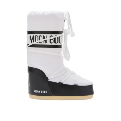 Junior magas téli cipők MOON BOOT MB ICON NYLON JR, NA02 BLACK WHITE