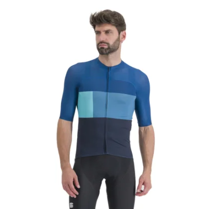 Férfi rövidujjú kerékpáros mez SPORTFUL Snap jersey, galaxy blue dark berry blue