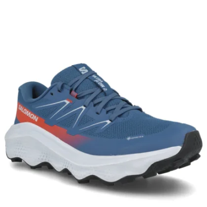 Férfi futó trail cipők SALOMON Ultra Flow 2 GTX M dark blue ballad blue cherry tomato