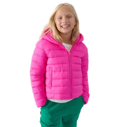 Lánykabát 4F JUNIOR DOWN JACKET-JWAW24TDJAF449-55S-HOT PINK