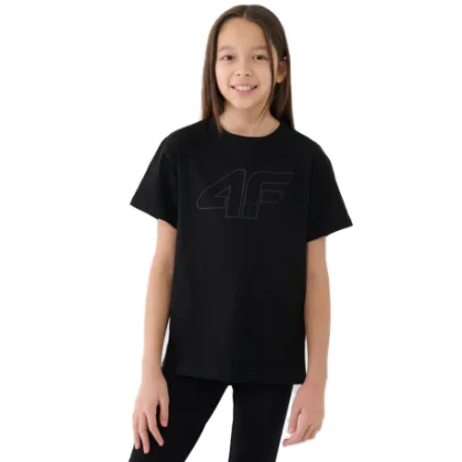 Lány póló rövid ujjú 4F JUNIOR TSHIRT F2333-20S-DEEP BLACK