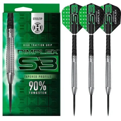 Dart szett steel Harrows Dimplex S3 Tapered 24g, 90% wolfram gravírozott