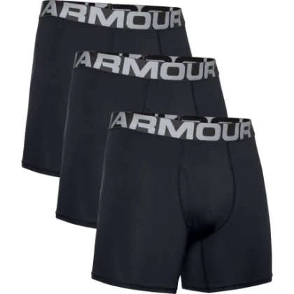 Férfi boxeralsók UNDER ARMOUR 3 PACK-UA Charged Cotton 6in-BLK