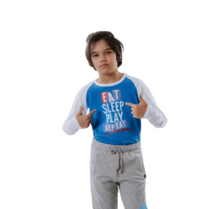 Fiú hosszú ujjú póló AUTHORITY KIDS T-EAT-blue