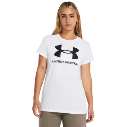 Női rövid ujjú póló UNDER ARMOUR UA Rival Logo SS-WHT