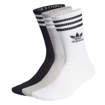 Zoknik ADIDAS ORIGINALS 3 PACK-CREW SOCK-WHITE MGREYH BLACK