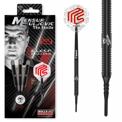 Dart szett BULL'S Mensur Suljovic Black-Edition Soft 18g 90%