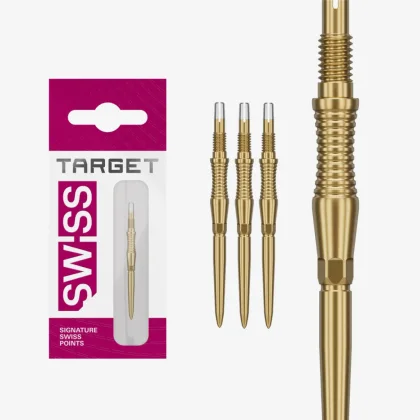 darts fémhegy TARGET Swiss Point Storm RST, arany 35mm hosszú