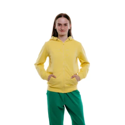 Lány kapucnis pulóver cipzárral AUTHORITY H-TEEN ZIP G yellow