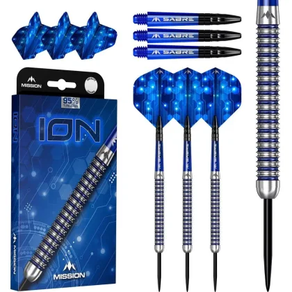 Dart szett Mission steel ION 30g, ezüst-kék, 95%