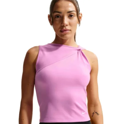 Női ujjatlan edzőpóló NIKE Dri-FIT Tank Top W light magenta white