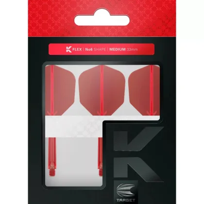 DARTS TOLL ÉS SZÁR EGYBEN TARGET K-FLEX PIROS, NO6 TOLL ÉS HOSSZÚ SZÁR