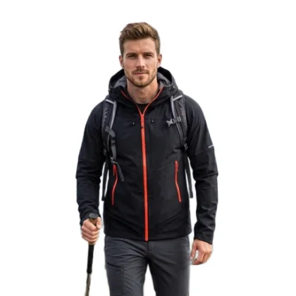 Férfi túrázó Softshell kabát kapucnival NORTHFINDER AMBROSE-270blackblack