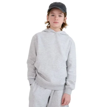 Fiú kapucnis pulóver zipzárral 4F JUNIOR SWEATSHIRT-JWMM00TSWSM1860-25M-GREY