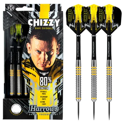 Dart szett Harrows steel 23g, Chizzy 80% gravírozott