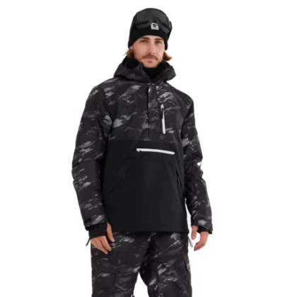 Férfi síkabát FUNDANGO Tilbury Logo Anorak-893-black camouflage