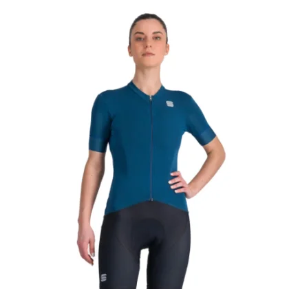 Női rövid ujjú kerékpáros mez SPORTFUL Monocrom w jersey, blue sea