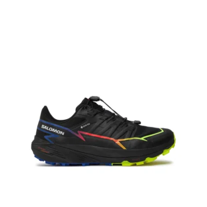 Férfi futó trail cipők SALOMON ThunderCross GTX Blue Fire black surf the web safety yellow