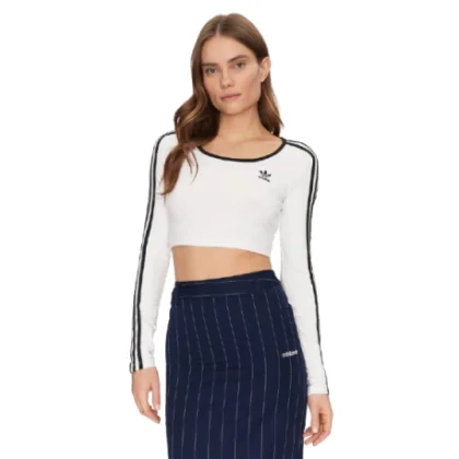 Női hosszú ujjú póló ADIDAS ORIGINALS 3S LS CROP-BLACK