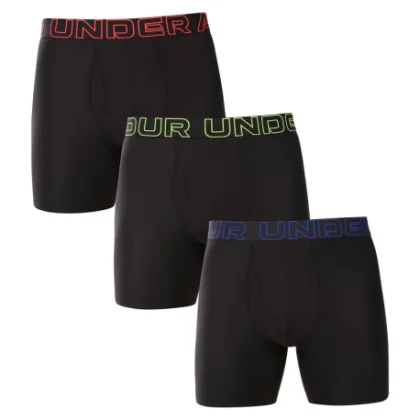 Férfi boxeralsók UNDER ARMOUR 3 PACK-UA PERFORMANCE TECH- SOLID 6in-BLK