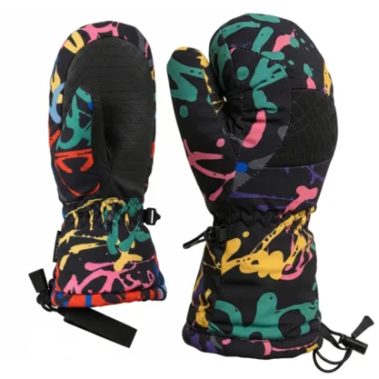 Junior síkes kesztyűk BLIZZARD Bubble junior mitten ski gloves, black multicolor
