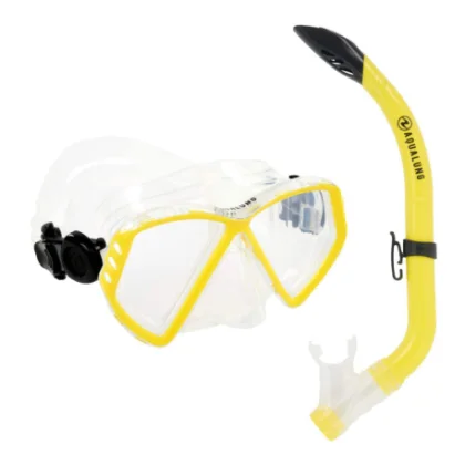 Fiú búvár snorkel készlet AQUALUNG CUB COMBO SN TRANS YELLOW