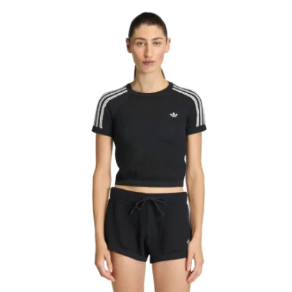 Női rövid ujjú póló ADIDAS ORIGINALS CROCHET TEE BLACK