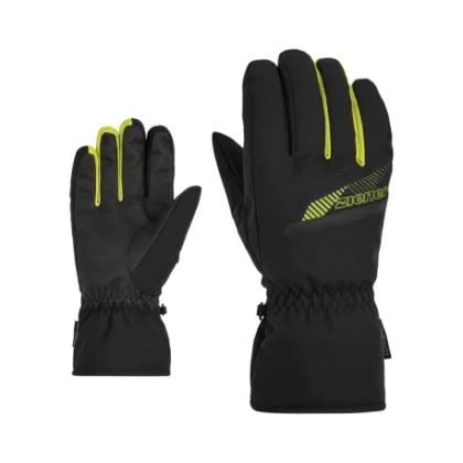 Férfi síkesztyűk ZIENER GORDAN-801079-12490-black lime