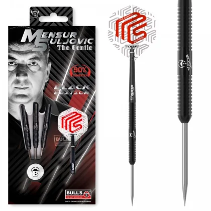 Dart szett BULL'S Mensur Suljovic Black Edition Steel 23g 90%