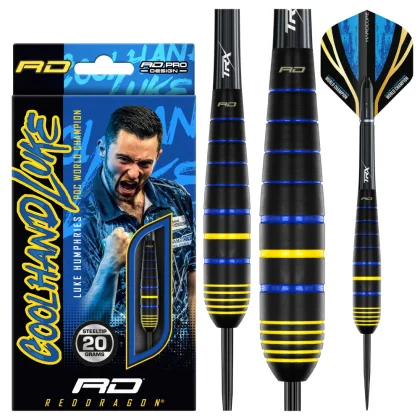 DART SZETT RED DRAGON STEEL LUKE HUMPHRIES WORLD CHAMPION BRASS 20g, RÉZTESTŰ