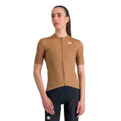 Női rövid ujjú kerékpáros mez SPORTFUL Checkmate w jersey, gold mauve
