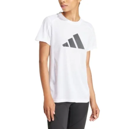 Női rövid ujjú edzőpóló ADIDAS WE LOGO T WHITE BLACK