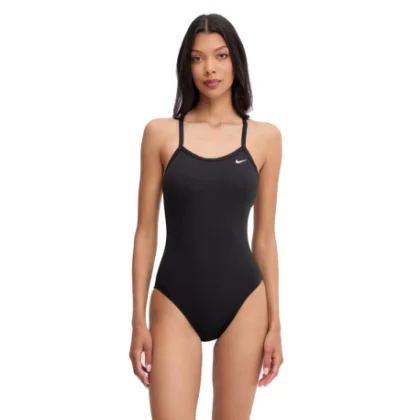 Női egyrészes fürdőruhák NIKE SWIM Solid Rib Black