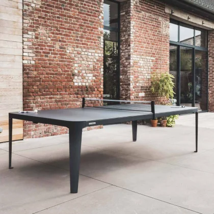 ping pong és étkező asztal kültéri Cornilleau Hyphen 7' sötét kő színben (szürke-fekete)