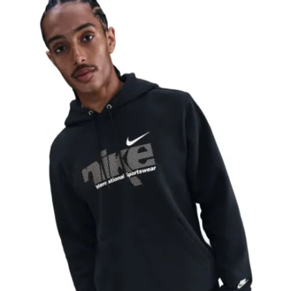 Férfi kapucnis pulóver NIKE M NK CLUB BB PO HDY SWSH SPORT BLACK METALLIC GOLD