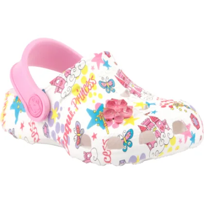 Lányi krokszik (szabadidőcipő) COQUI Little Frog + Amulet K white dark pink