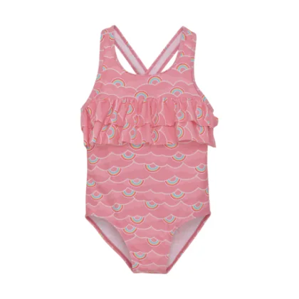 Lány fürdőruhák COLOR KIDS Swimsuit W. frills, AOP-5039-Plumeria