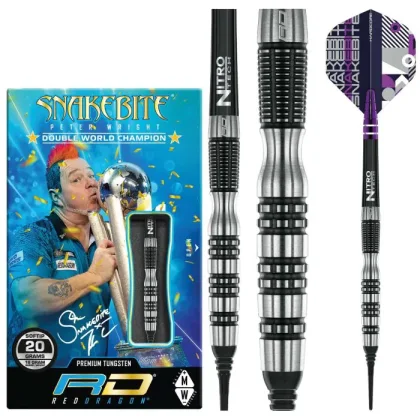 Dart szett Red Dragon soft Peter Wright Snakebite Black Racer, 20g, 90%