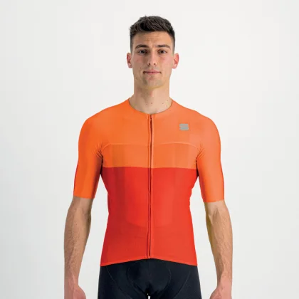 Férfi rövidujjú kerékpáros mez SPORTFUL Light pro jersey, chili red carrot
