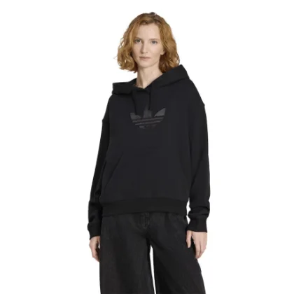 Női kapucnis pulóver ADIDAS ORIGINALS TREFOIL HOODIE BLACK