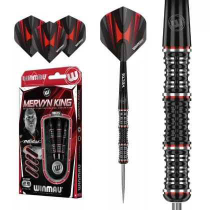 Dart szett Winmau Steel Mervyn King special edition, 22g 90%